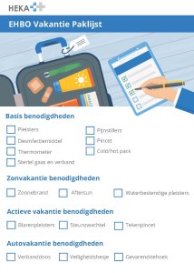 EHBO Vakantie Paklijst
